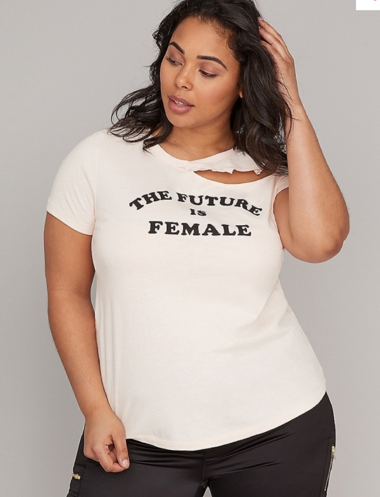 Graphic Cutout Ruffle Active Tee Sz 18/20